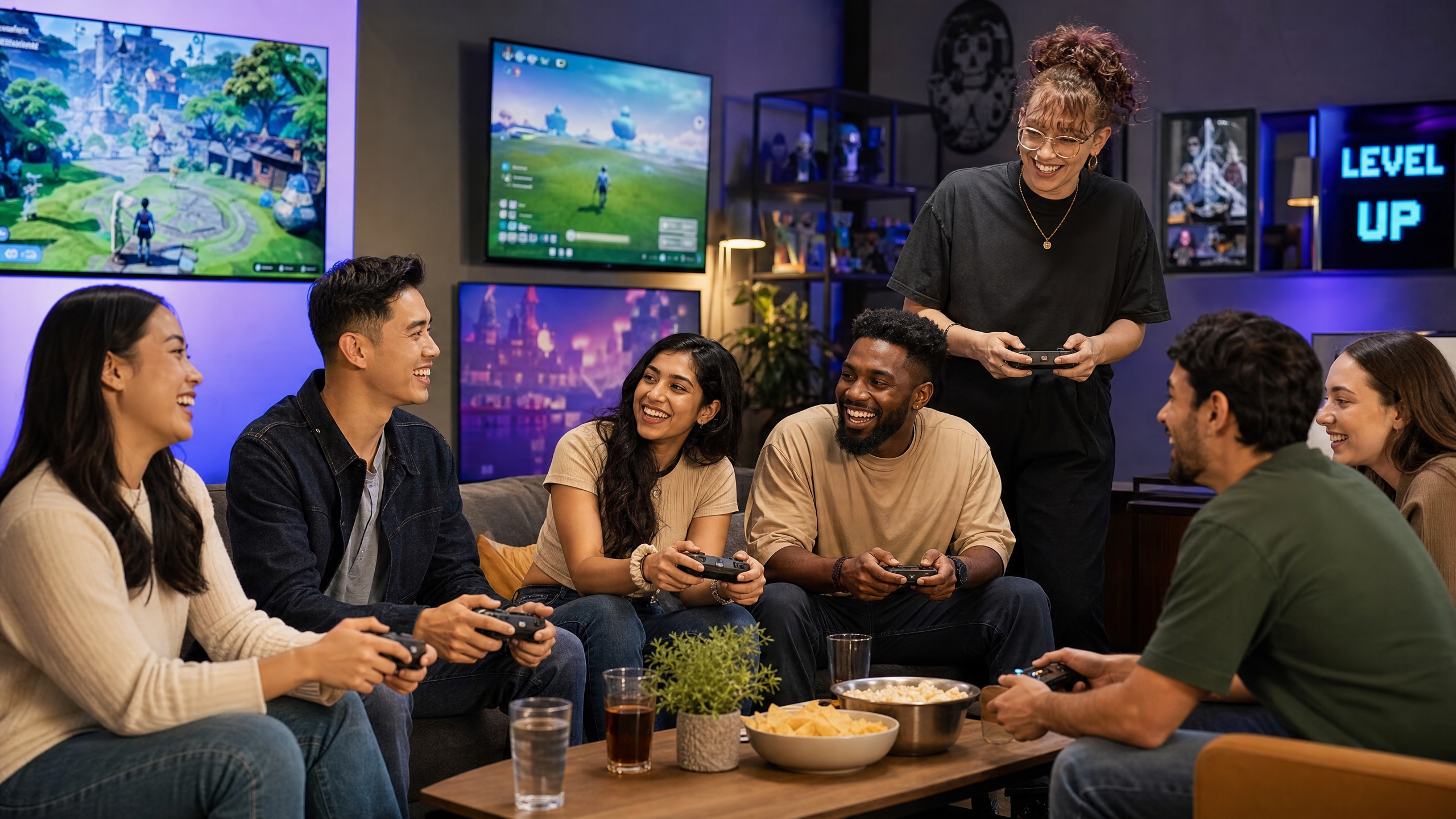 FrameStorms community playing games together